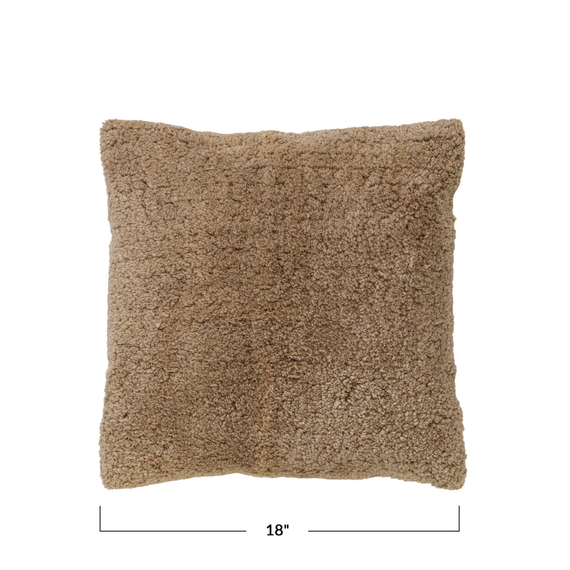 Hello Honey® Mustard Cotton Tufted Pillow with Natural Chambray Back